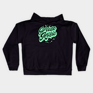 HOUSE MUSIC  - Signature And Stars (black/mint green) Kids Hoodie